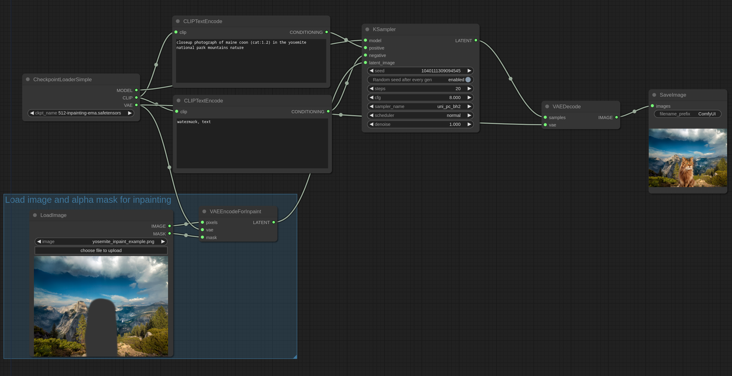 Basic Inpainting Workflow image